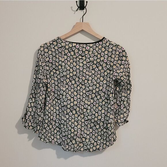 Zara Trafaluc Collection Daisy Printed Faux Wrap Blouse Size Small - Picture 6 of 6